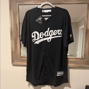 Majestic Black Dodgers Jersey